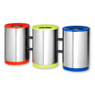 Three Division Round Recycle Bins
